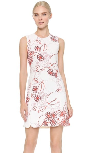Giambattista Valli Sleeveless Floral Printed Dress in Red Multi