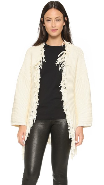 Glamorous Fringe Cardigan in Cream