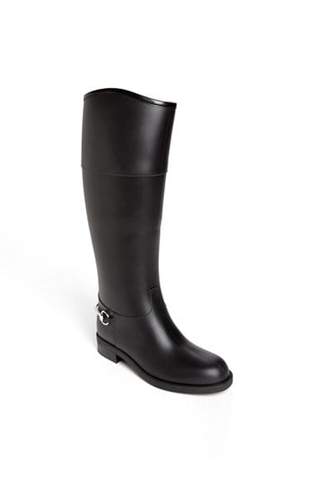 Gucci Rubber Waterproof Rain Boot in Nero