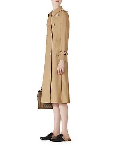 Gucci Wool Trench Coat in Almond