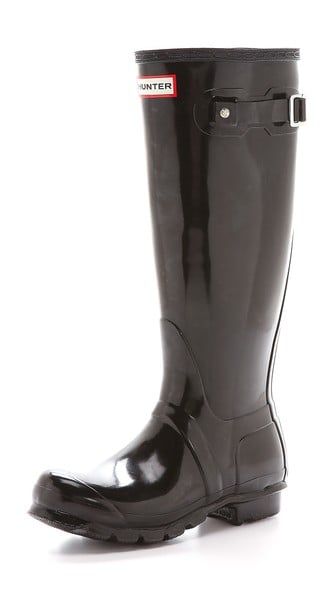 Hunter Boots Original Tall Gloss Boots in Black