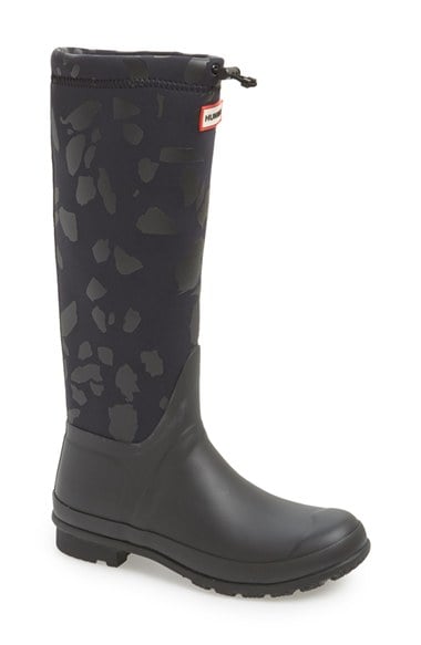Hunter 'Original Teazzo Tour' Waterproof Rain Boot (Women) in Black Tonal Terazzo