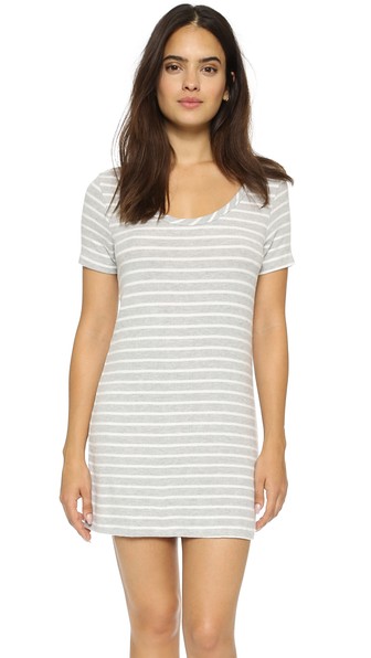 Hye Park and Lune Capella Minidress in Heather Grey/White stripe dresses
