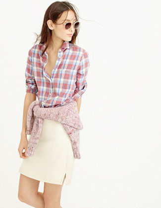 J.Crew BOY SHIRT IN DAWSON PLAID item c9325 in Faded Thistle