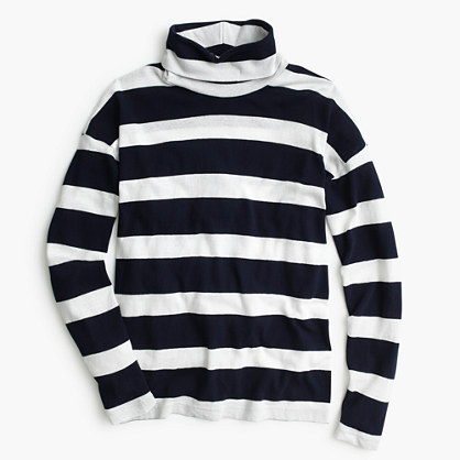 J.Crew OVERSIZED STRIPED TURTLENECK item b3380 in Navy Undyed