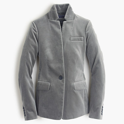 J.Crew REGENT BLAZER IN VELVET item c9127 in Dark Pewter