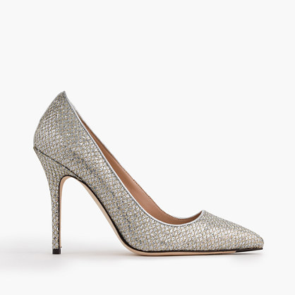 J.Crew ROXIE GLITTER PUMPS item e0784 in Gold/Silver