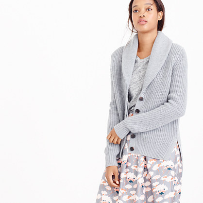 J.Crew SHAWL-COLLAR CARDIGAN SWEATER item e1919 in Hthr Graphite