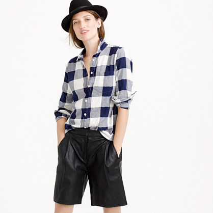 J.Crew SHRUNKEN BOY SHIRT IN BUFFALO CHECK item e0696 in Navy Blue