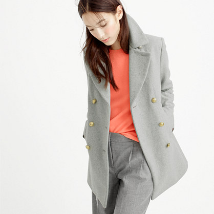 J.Crew WOOL MELTON PEACOAT item c8549 in Hthr Light Grey