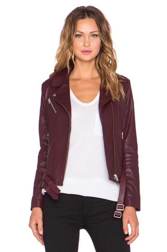 JONE LEATHER MOTO JACKET By IRO in Burgundy