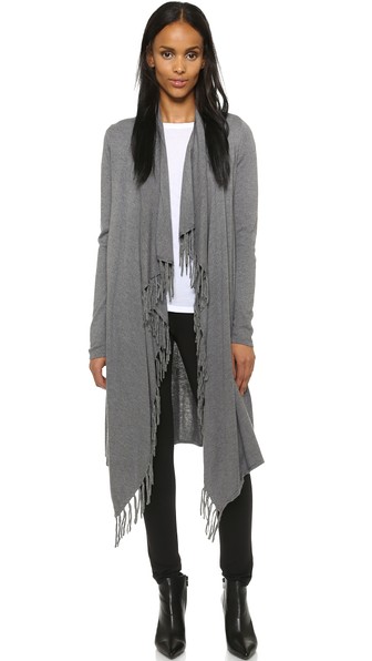 Jamison Fringe Cardigan Sweater in Charcoal