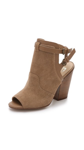 Joe's Jeans Ghost Open Toe Booties in Tobacco