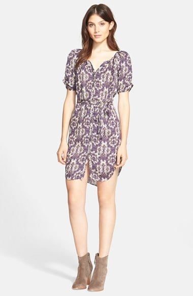 Joie 'Onalee' Print Silk Shirtdress in Regal
