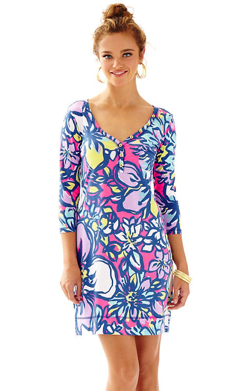 Lilly Pulitzer PALMETTO V-NECK T-SHIRT DRESS in Tropical Pink Catwalkin