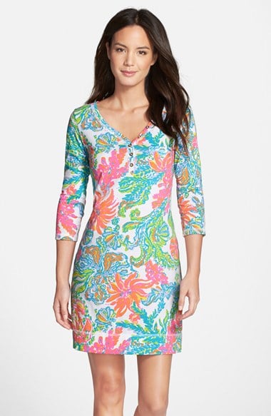 Lilly Pulitzer® 'Palmetto' Print Pima Cotton T-Shirt Dress in Resort White Casa Marina 