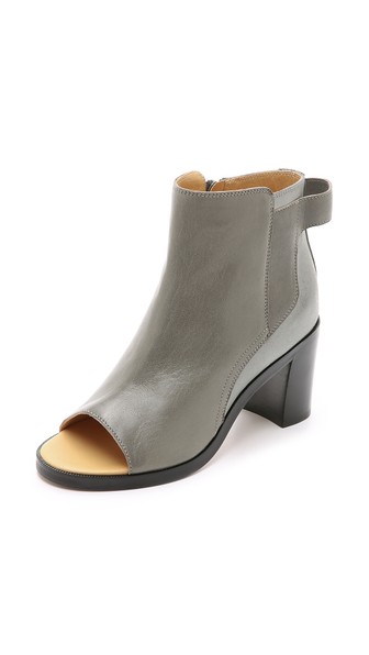 MM6 Open Toe Booties in Gray/Gray