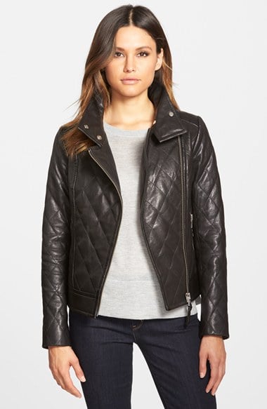 Mackage Quilted Leather Moto Jacket in Black