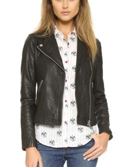 Madewell Moto Leather Jacket in True Black