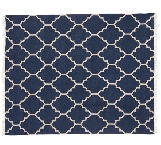 NATALIE DHURRIE TRIBAL RUG - NAVY. Pottery Barn