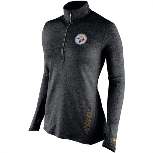 Nike Pittsburgh Steelers Women's Black Stadium Element 1/2 Zip Performance Jacket