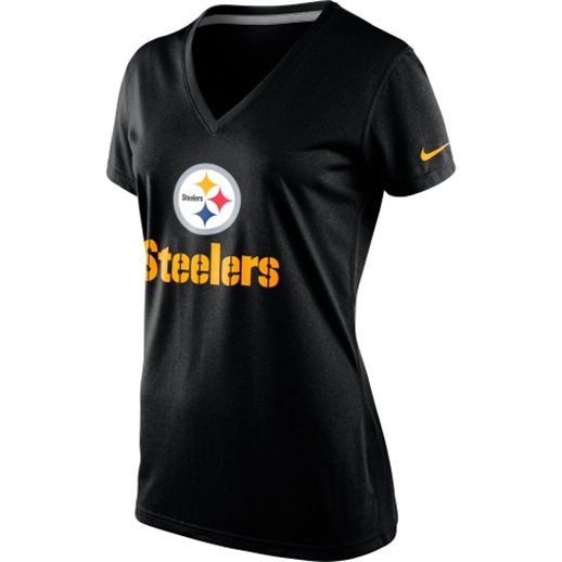 Nike Pittsburgh Steelers Women's Everyday Legend V-Neck Performance T-Shirt - Black