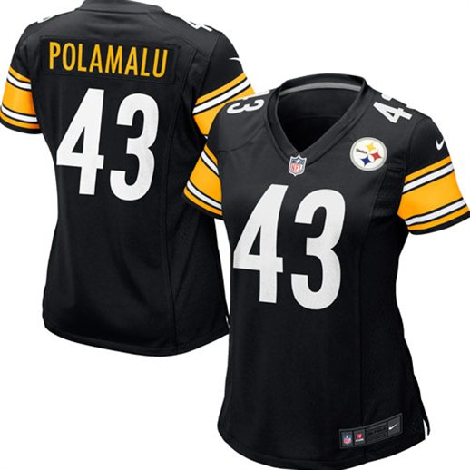 Nike Troy Polamalu Pittsburgh Steelers Women's Black Game Jersey