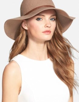 Nordstrom Floppy Wool Hat in Light Tan