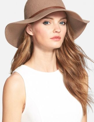 Nordstrom Floppy Wool Hat in Light Tan
