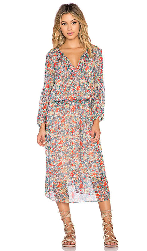 PASCILNA Floral Print MIDI DRESS By JOIE in Slate Blue