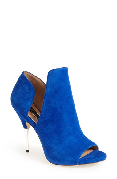 Rachel Zoe 'Ainsley' Split Shaft Suede Bootie (Women) in Cobalt Blue