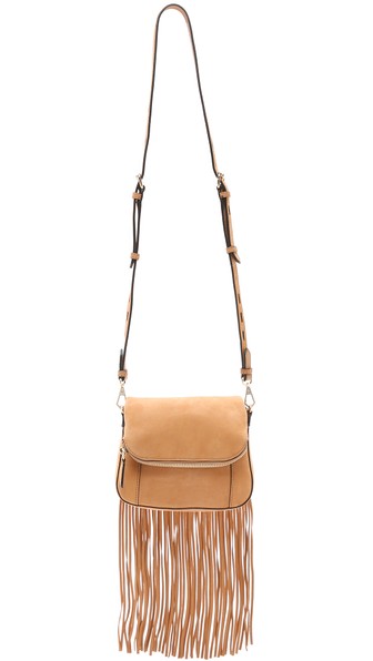 Rebecca Minkoff Fringe Mini Crosby Saddle Bag in Cuoio