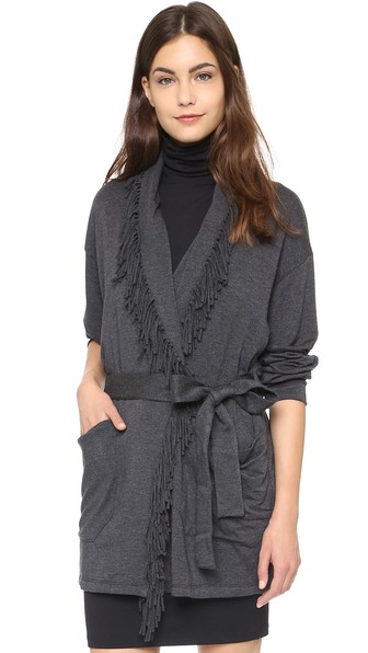 Riller & Fount Ida Oversized Fringe Cardigan in Stud French Terry