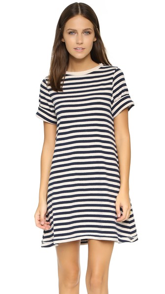 Ryder Scout Dress in Navy and White