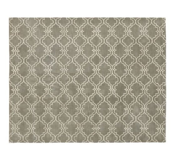 SCROLL MOROCCAN TILE RUG - GRAY. Pottery Barn