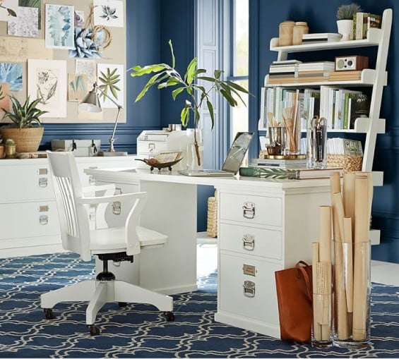 SCROLL TILE RUG - INDIGO BLUE. Pottery Barn