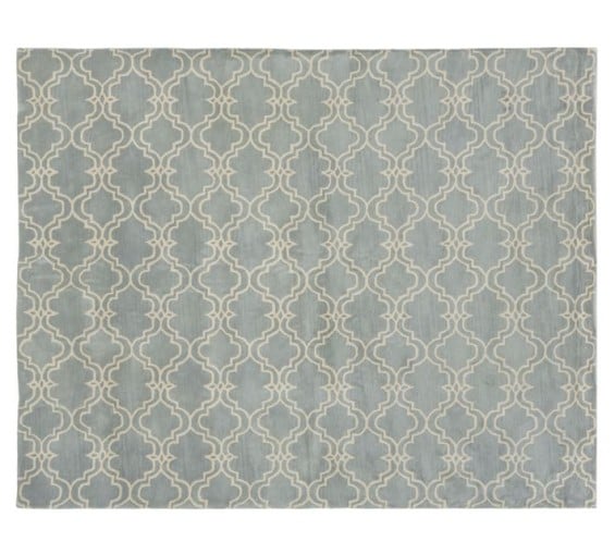 SCROLL TILE RUG - PORCELAIN BLUE. Pottery Barn