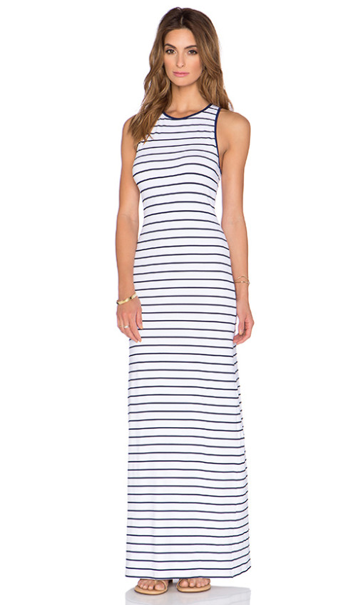 STRIPED RACERBACK MAXI DRESS By SUSANA MONACO in Inkwell