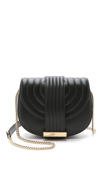 Salvatore Ferragamo Rosette Saddle Cross Body Bag in Nero