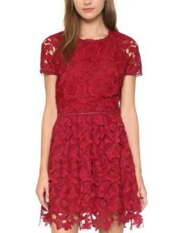 Saylor Valencia Dress in Rouge