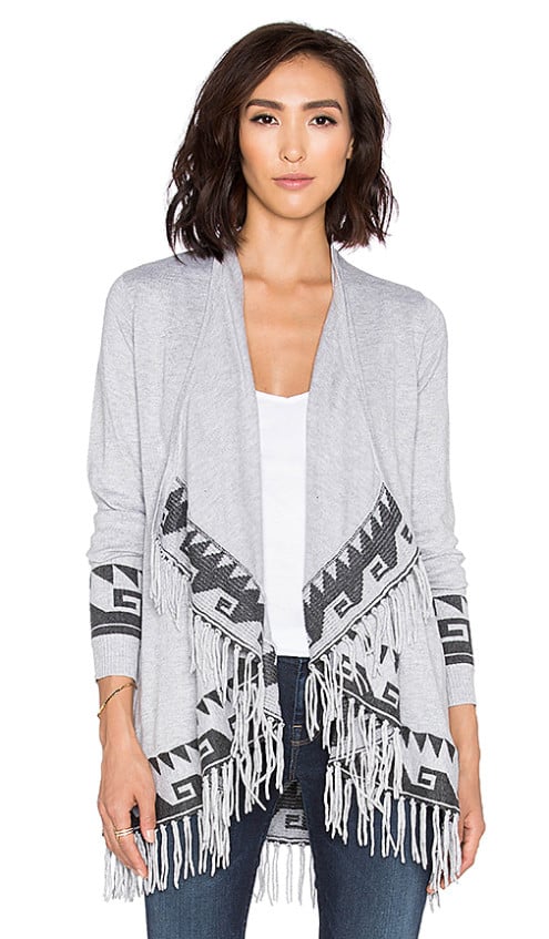 TELLURIDE FRINGE CARDIGAN By CENTRAL PARK WEST in Heather Grey