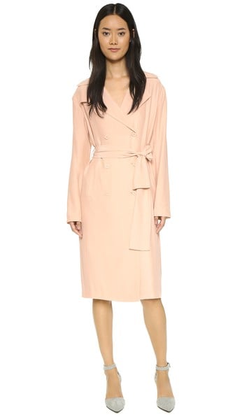 TY-LR The Suburban Silk Trench Dress in Blush