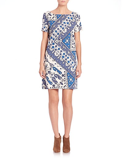 Tory Burch Printed T-Shirt Dress in Malibu Blue Lisbon