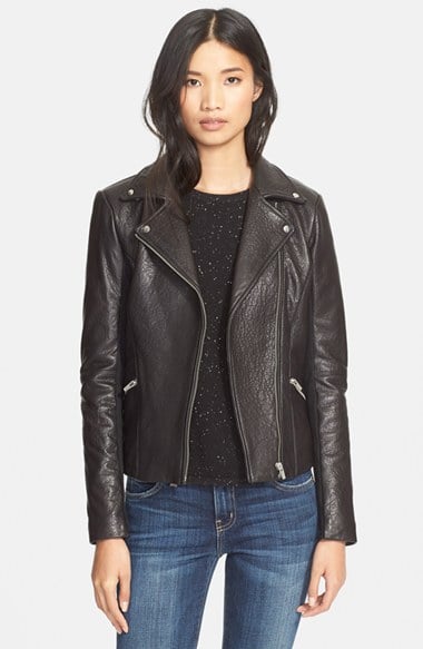 Veda 'Dallas' Leather Moto Jacket in Black