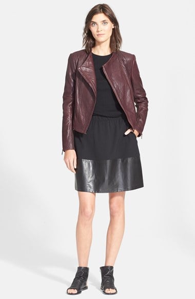 Vince Asymmetric Leather Jacket in Shiraz