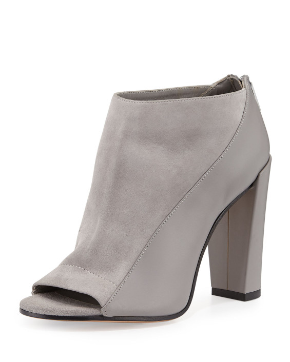 Vince Bayard Two-Tone Leather Bootie in Truffle
