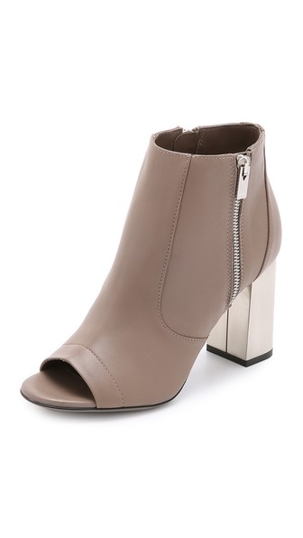 Vince Faber Open Toe Booties in Newstone