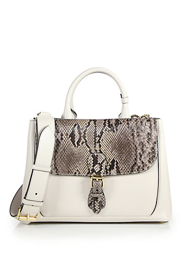 Burberry Python & Leather Saddle Bag