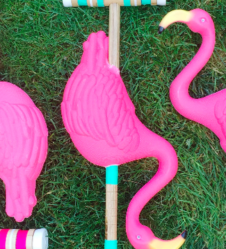 Watch Style Me Pretty founder Abby Larson DIY a fun flamingo croquet set and other great outdoor games for kids of all ages just in time for Labor Day parties on the Friday, September 4, 2015 episode of the Today show. Image courtesy of Twitter.com/StyleMePretty