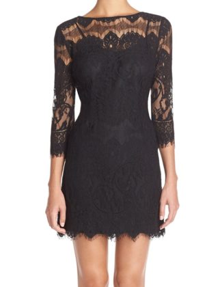 BB Dakota 'Natalia' Lace Sheath Dress in Black or Bordeaux Nordstrom